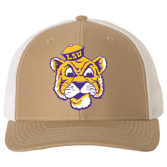 LSU Sailor Mike 3D PVC Patch Hat- Khaki/ White - Ten Gallon Hat Co.