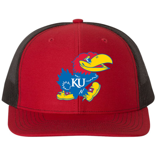 Kansas Jayhawks 3D Snapback Trucker Hat- Red/ Black - Ten Gallon Hat Co.