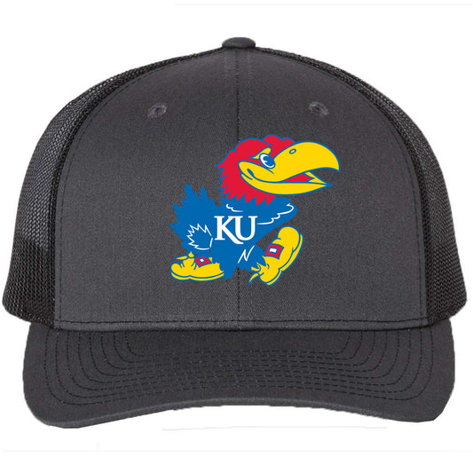 Kansas Jayhawks 3D Classic YP Snapback Trucker Hat- Charcoal - Ten Gallon Hat Co.