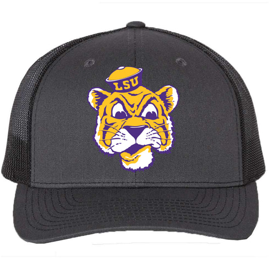 LSU Sailor Mike 3D Snapback Trucker Hat- Charcoal/ Black - Ten Gallon Hat Co.