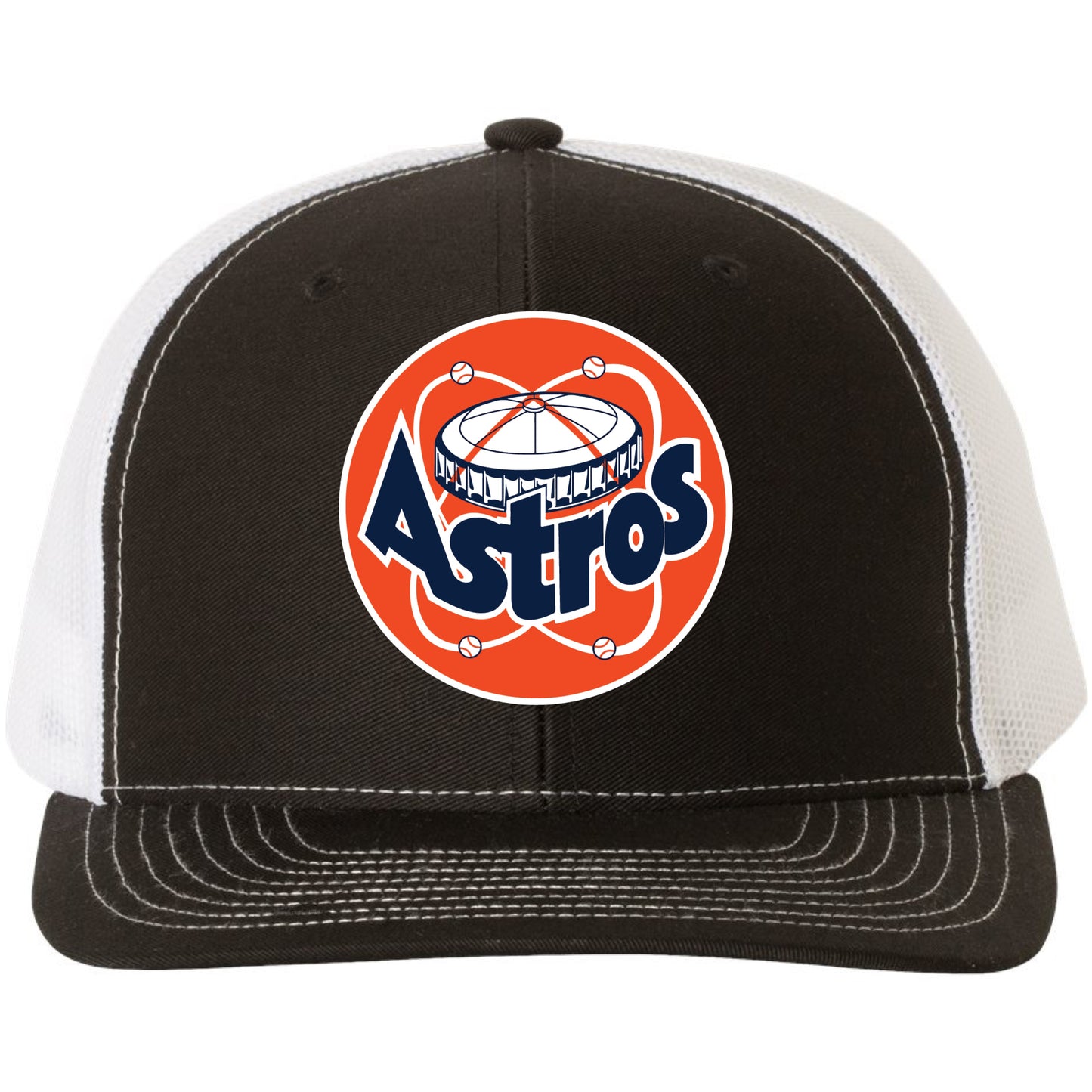 Astros Retro Astrodome 3D Classic Yp Snapback Trucker Hat- Black/ White