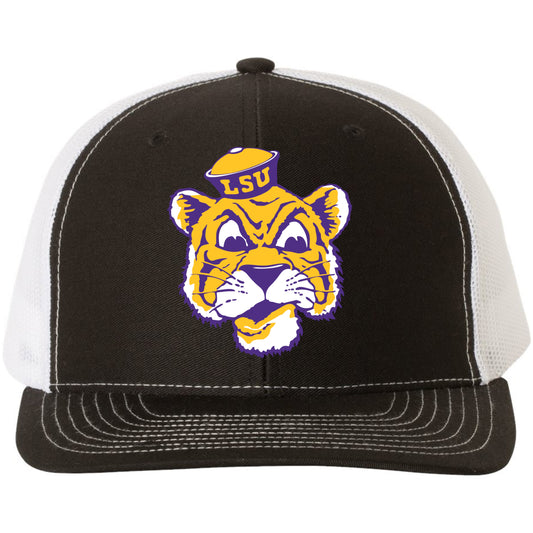 LSU Sailor Mike 3D Classic YP Snapback Trucker Hat- Black/ White - Ten Gallon Hat Co.