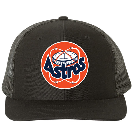 Astros Retro Astrodome 3D Snapback Trucker Hat- Black - Ten Gallon Hat Co.