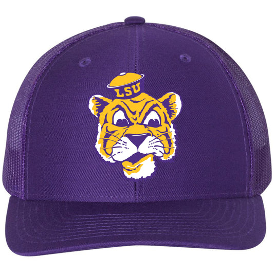 LSU Sailor Mike Classic 3D Snapback Trucker Hat- Purple - Ten Gallon Hat Co.