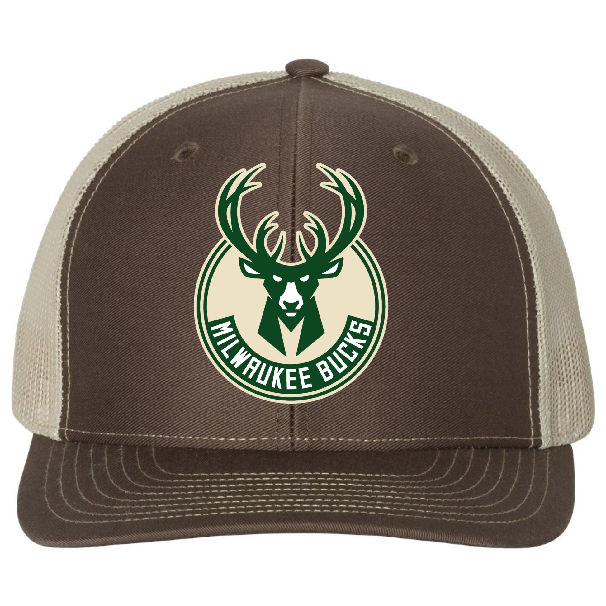 Milwaukee Bucks 3D YP Snapback Trucker Hat- Brown/ Khaki - Ten Gallon Hat Co.