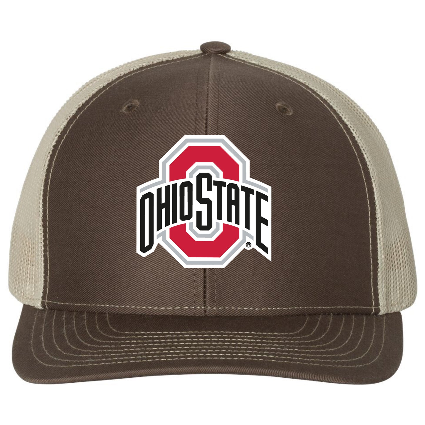 Ohio State Buckeyes 3D YP Snapback Trucker Hat- Brown/ Khaki - Ten Gallon Hat Co.