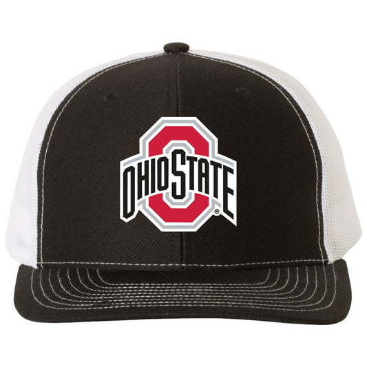 Ohio State Buckeyes 3D YP Snapback Trucker Hat- Black/ White - Ten Gallon Hat Co.