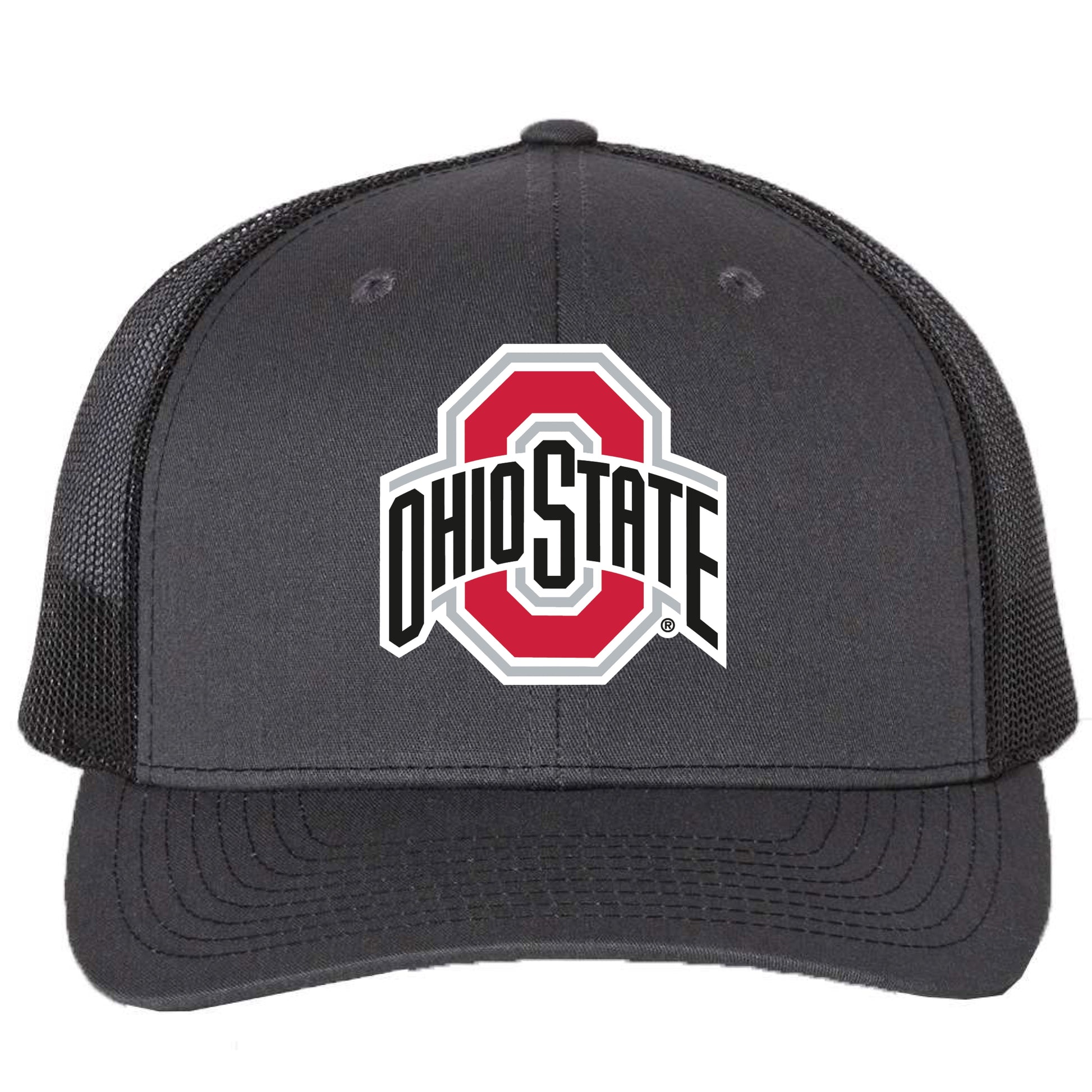 Ohio State Buckeyes 3D Snapback Trucker Hat- Charcoal/ Black - Ten Gallon Hat Co.