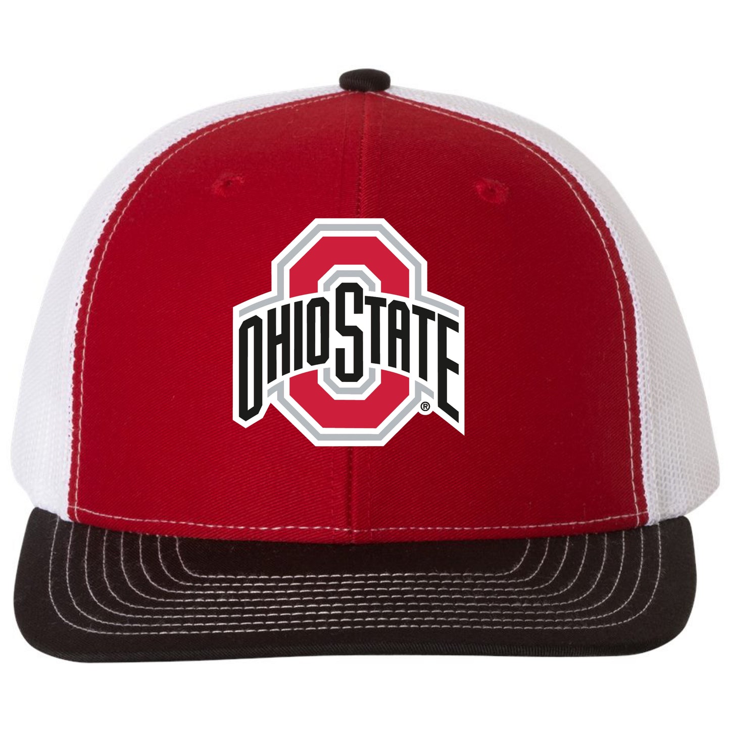 Ohio State Buckeyes 3D Snapback Trucker Hat- Red/ White/ Black - Ten Gallon Hat Co.