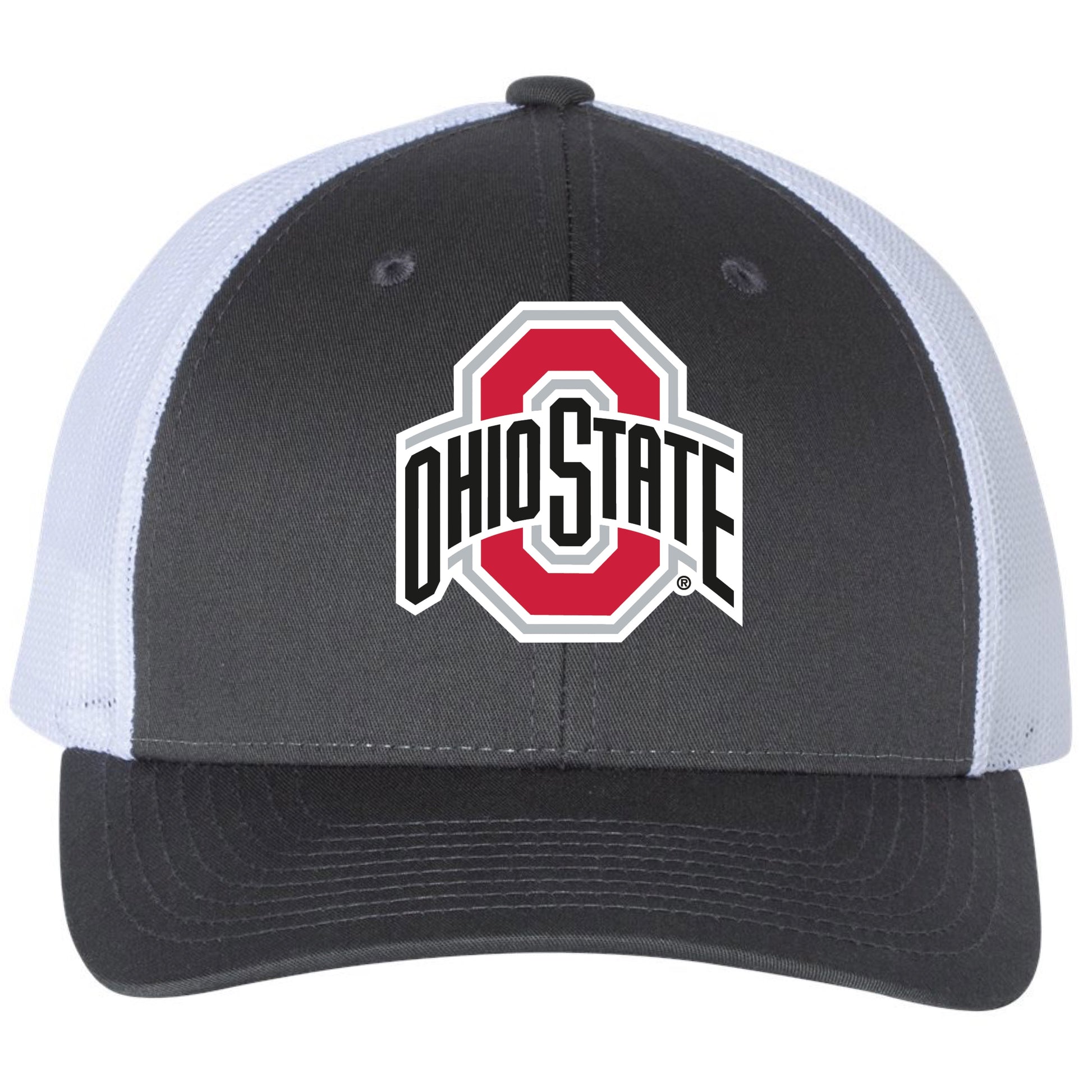 Ohio State Buckeyes 3D Snapback Trucker Hat- Charcoal/ White - Ten Gallon Hat Co.