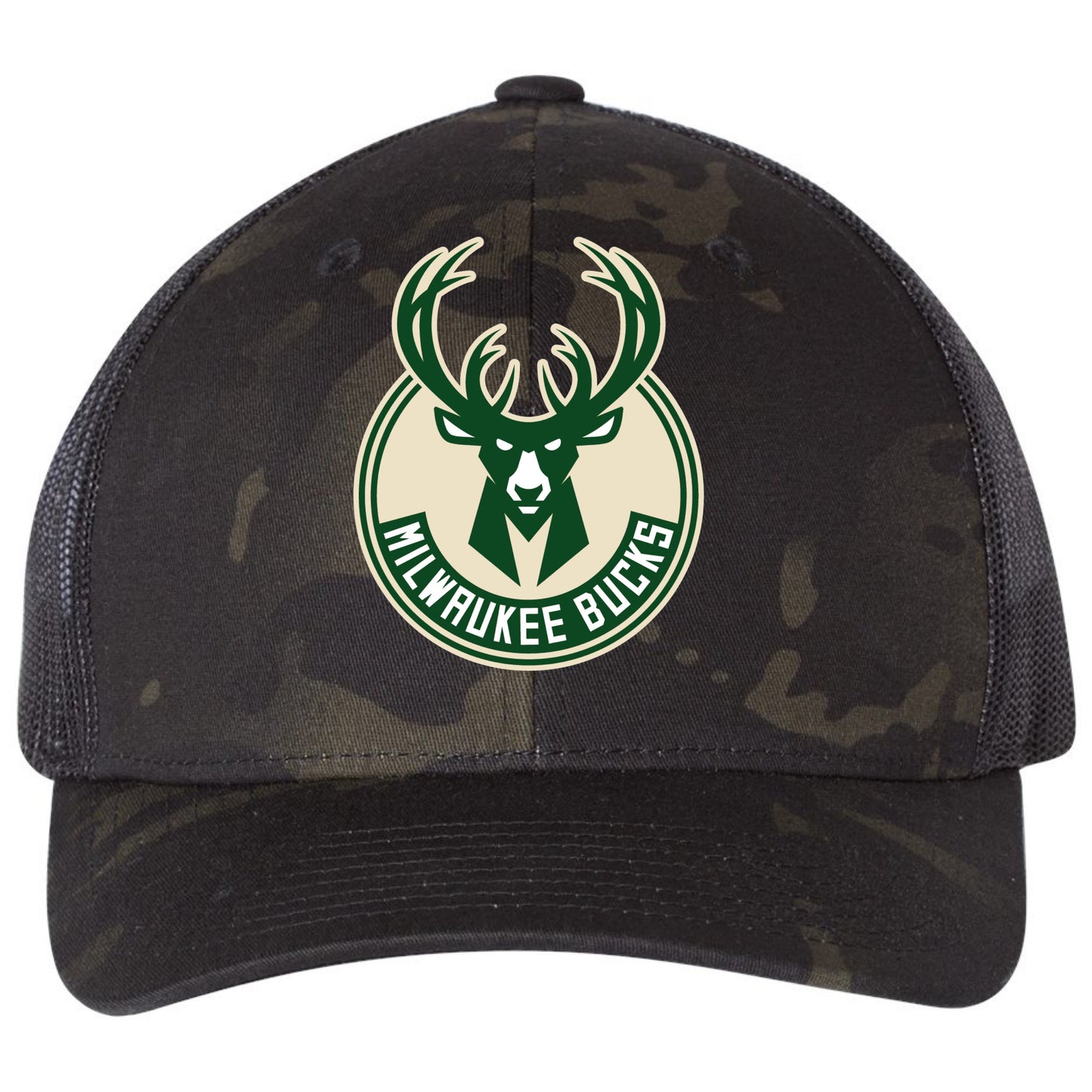 Milwaukee Bucks 3D YP Snapback Trucker Hat- Multicam Black/ Black - Ten Gallon Hat Co.
