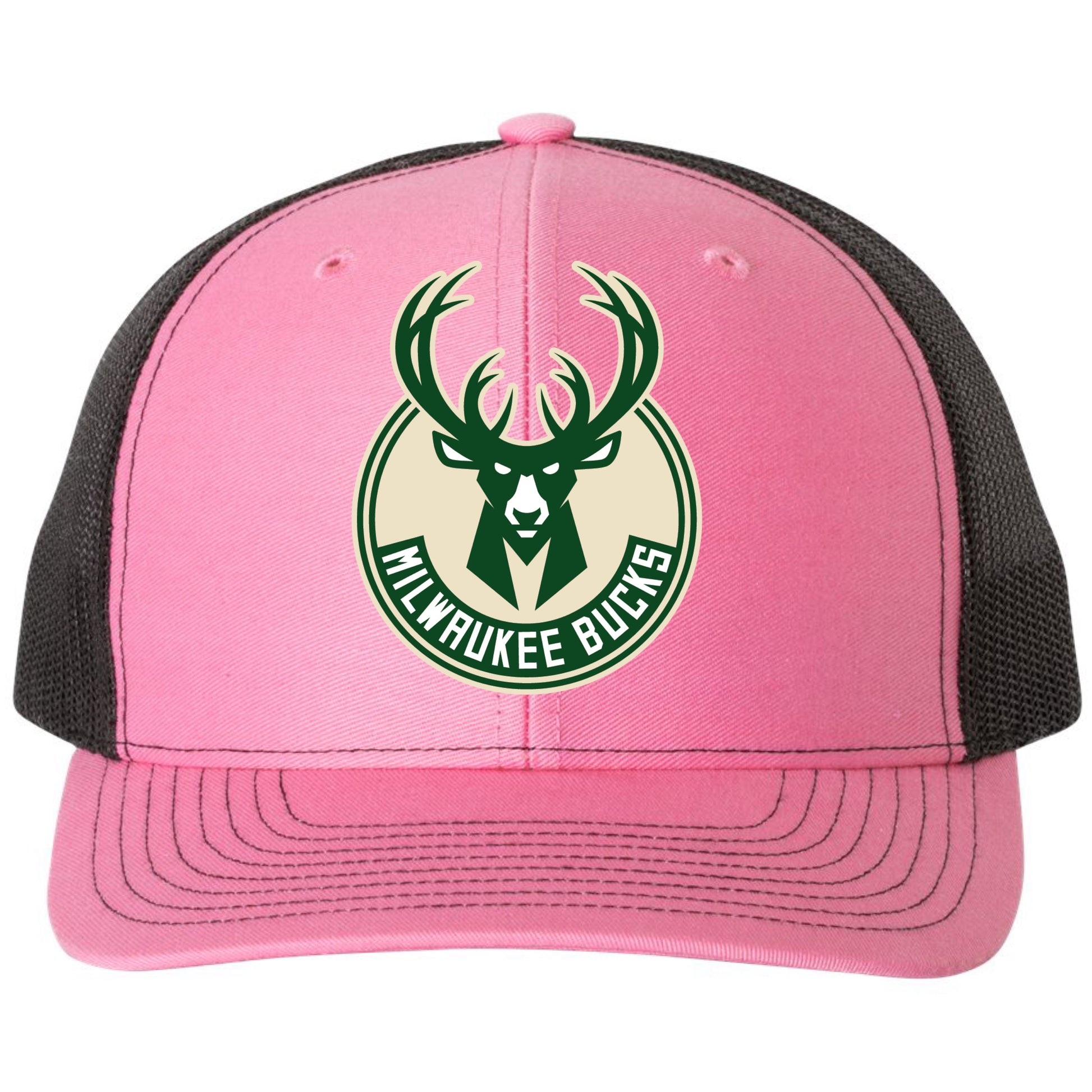 Milwaukee Bucks 3D Snapback Trucker Hat- Hot Pink/ Black - Ten Gallon Hat Co.