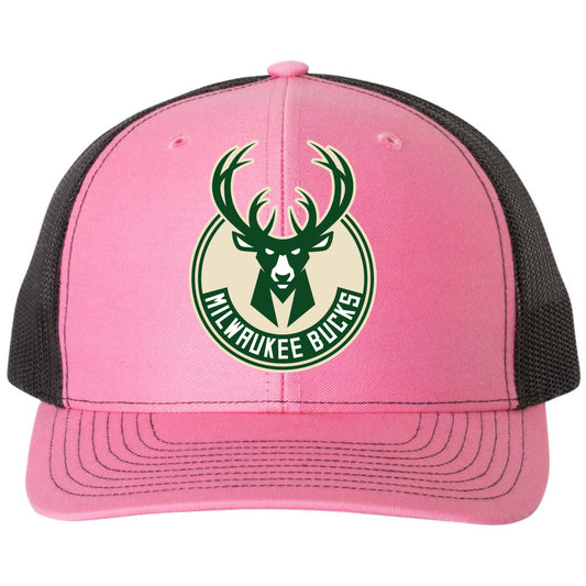 Milwaukee Bucks 3D Snapback Trucker Hat- Hot Pink/ Black - Ten Gallon Hat Co.