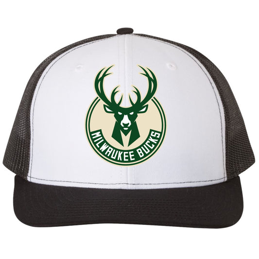 Milwaukee Bucks 3D YP Snapback Trucker Hat- White/ Black - Ten Gallon Hat Co.