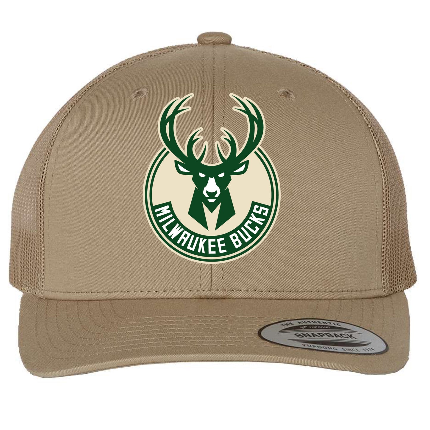 Milwaukee Bucks 3D YP Snapback Trucker Hat- Khaki - Ten Gallon Hat Co.