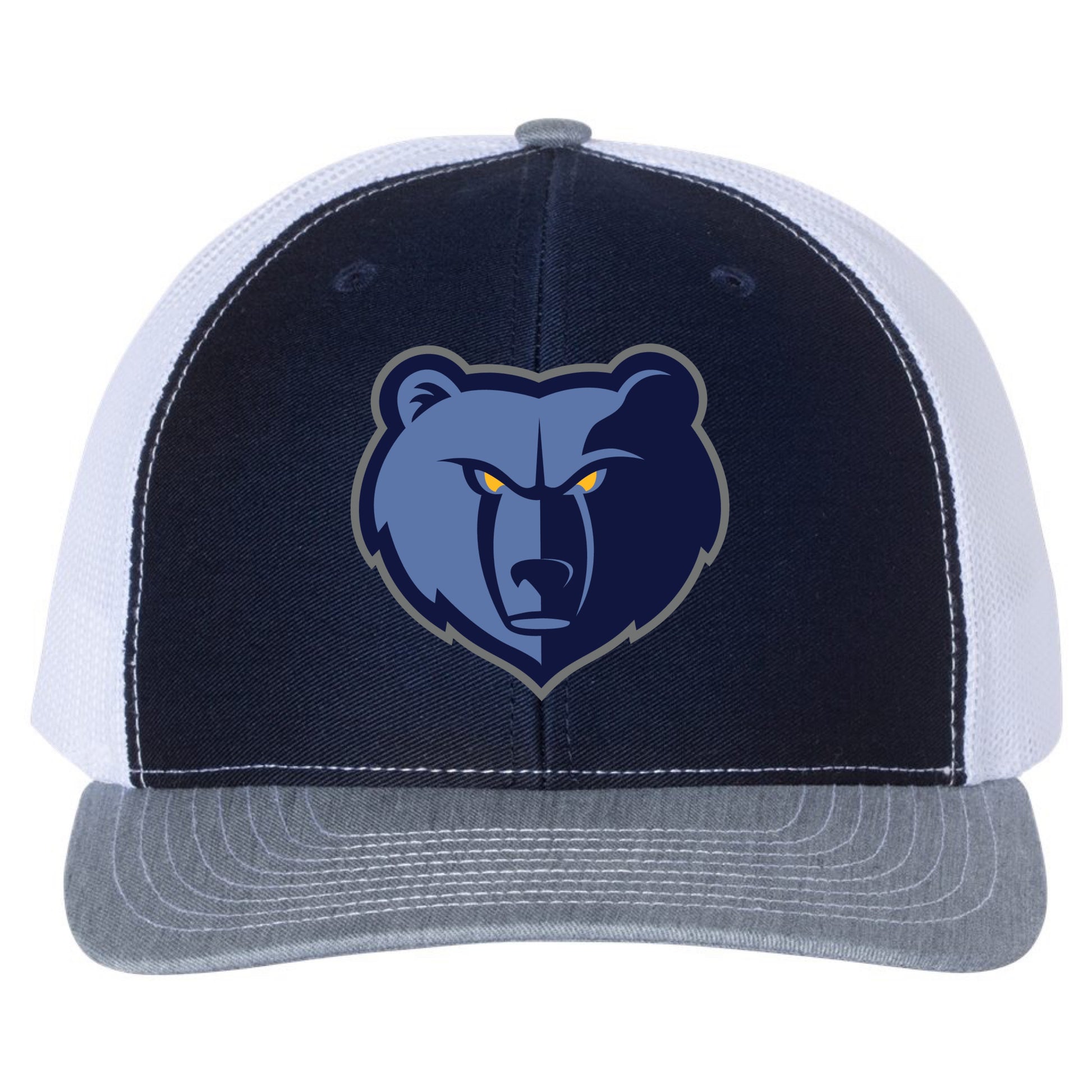 Memphis Grizzlies 3D Snapback Trucker Hat- Navy/ White/ Heather Grey - Ten Gallon Hat Co.