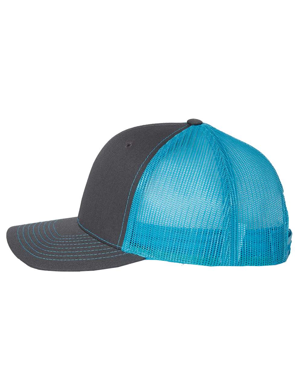 Busch Light Mountain Escape 3D Snapback Trucker Hat- Charcoal/ Neon Blue - Ten Gallon Hat Co.
