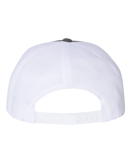 Busch Light Mountain Escape 3D YP Snapback Flat Bill Trucker Hat- Charcoal/ White - Ten Gallon Hat Co.