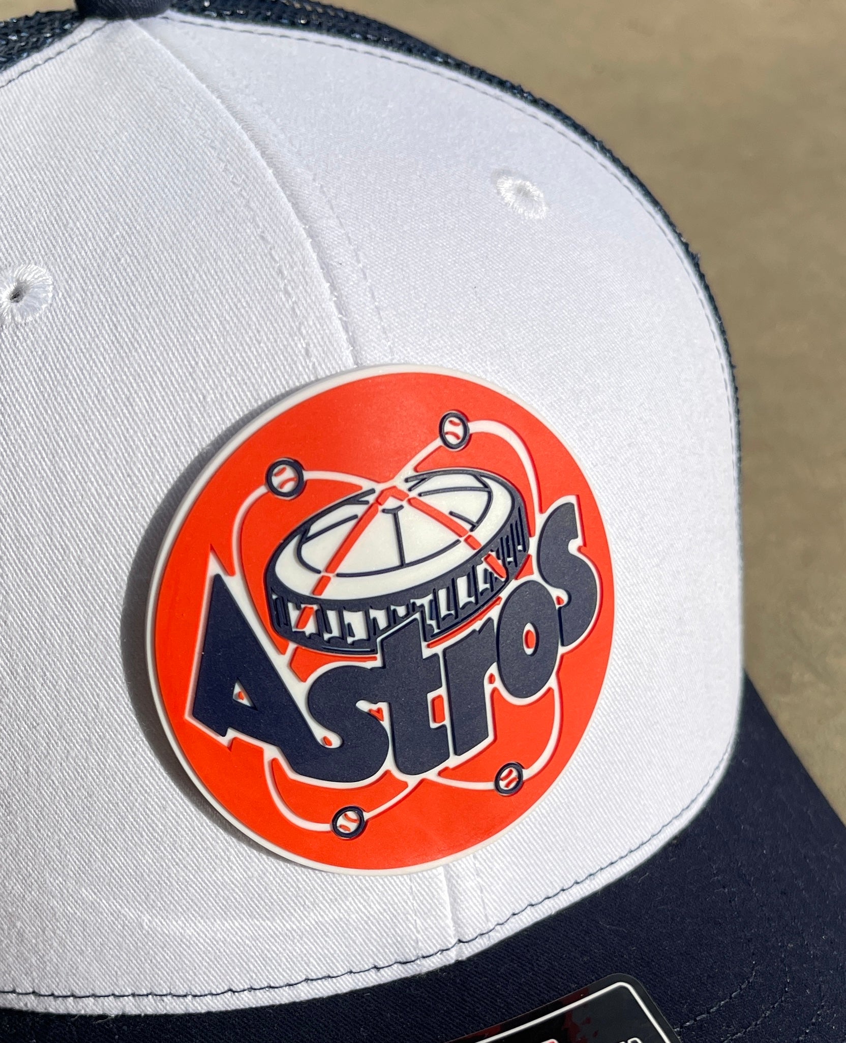 Astros Retro Astrodome 3D PVC Patch Wool Blend Flat Bill Hat