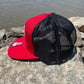 AT4 3D Topo Wool Blend Flat Bill Trucker Hat- Red/ Black - Ten Gallon Hat Co.