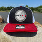 AT4 3D Topo Snapback Trucker Hat- Black/ White/ Red - Ten Gallon Hat Co.