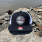AT4 3D Topo Wool Blend Flat Bill Trucker Hat-Black/ White - Ten Gallon Hat Co.