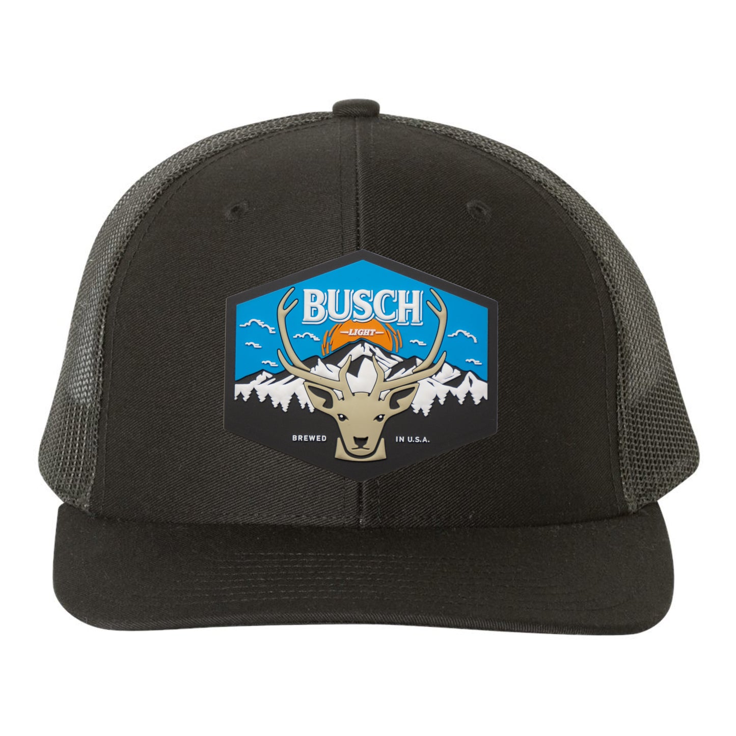 Busch Light Mountain Escape 3D YP Snapback Trucker Hat- Black - Ten Gallon Hat Co.