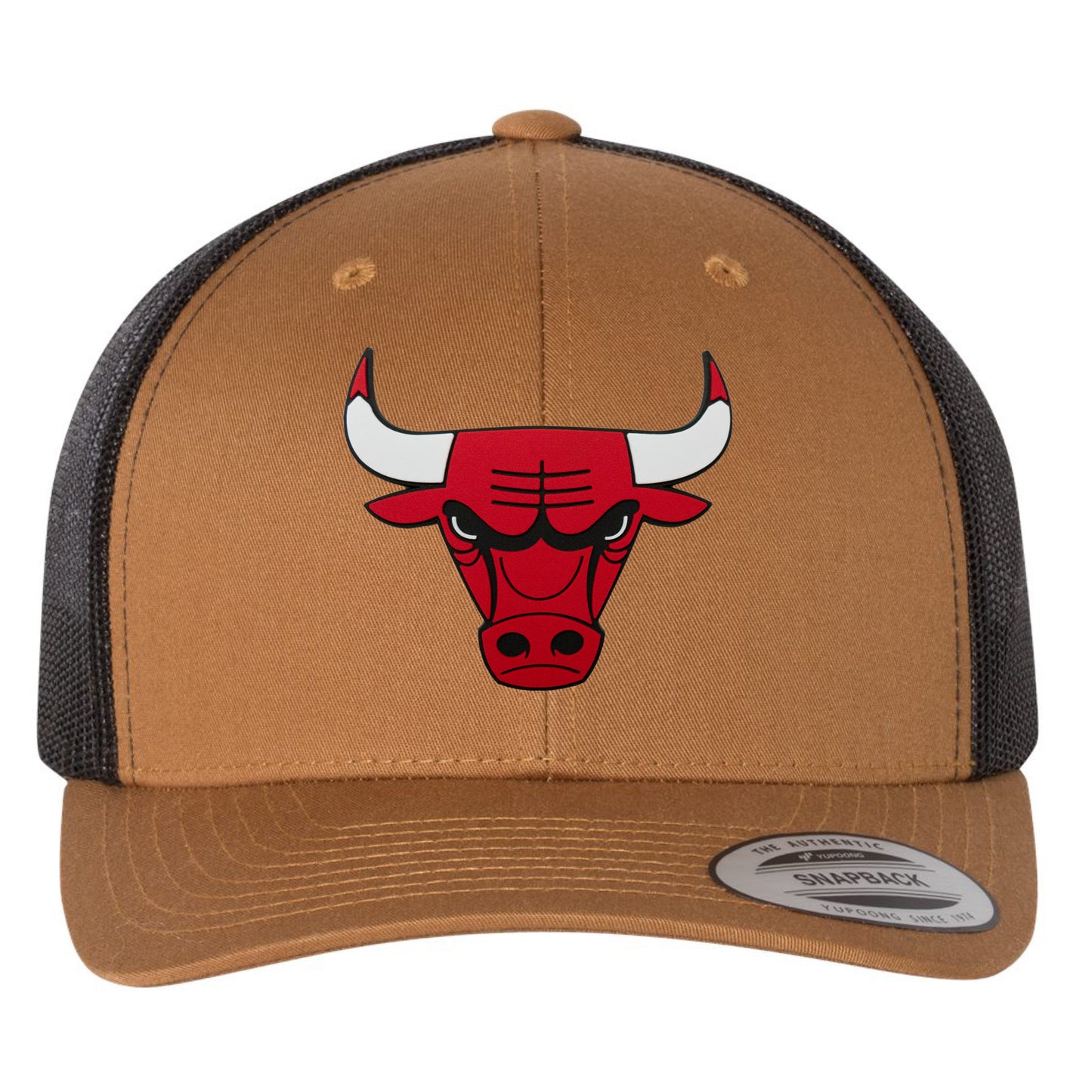 Chicago Bulls YP Snapback Trucker Hat- Caramel/ Black - Ten Gallon Hat Co.