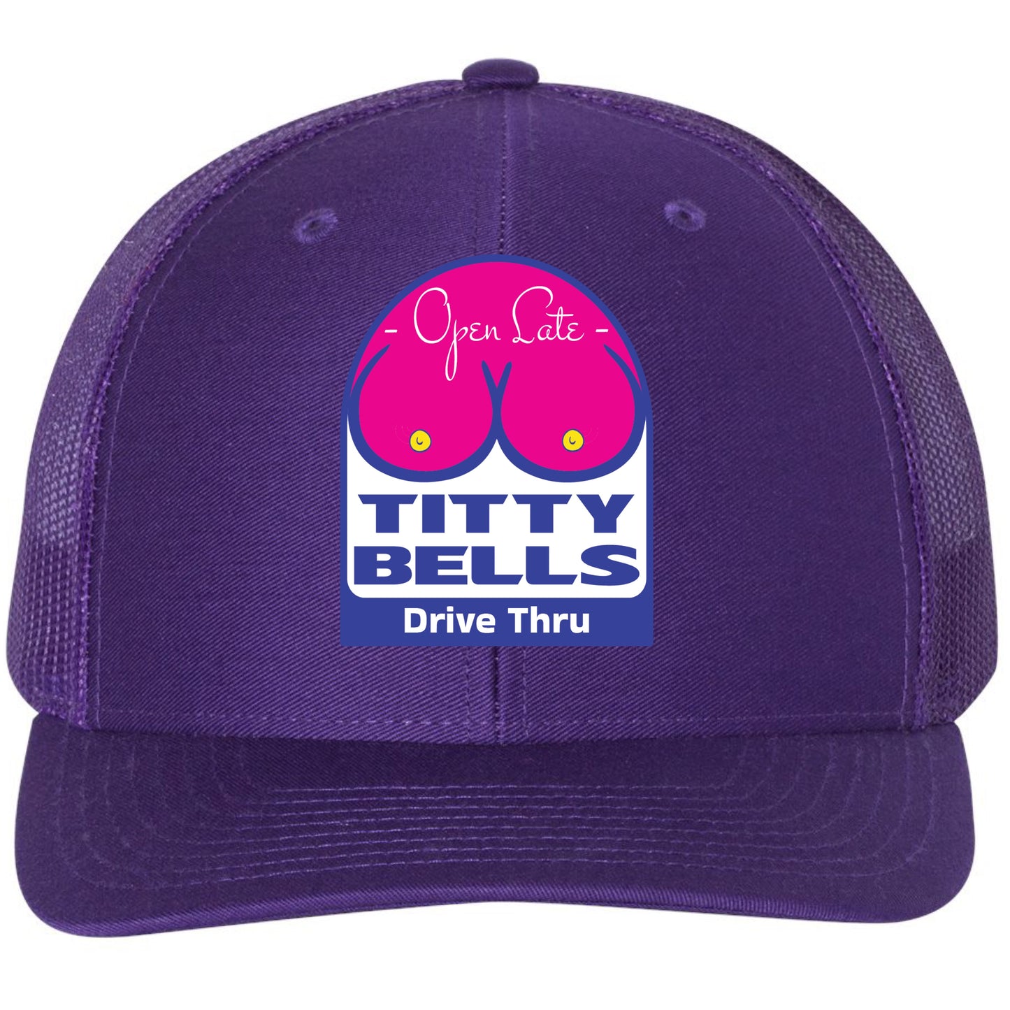 Titty Bells 3D Snapback Trucker Hat- Purple - Ten Gallon Hat Co.