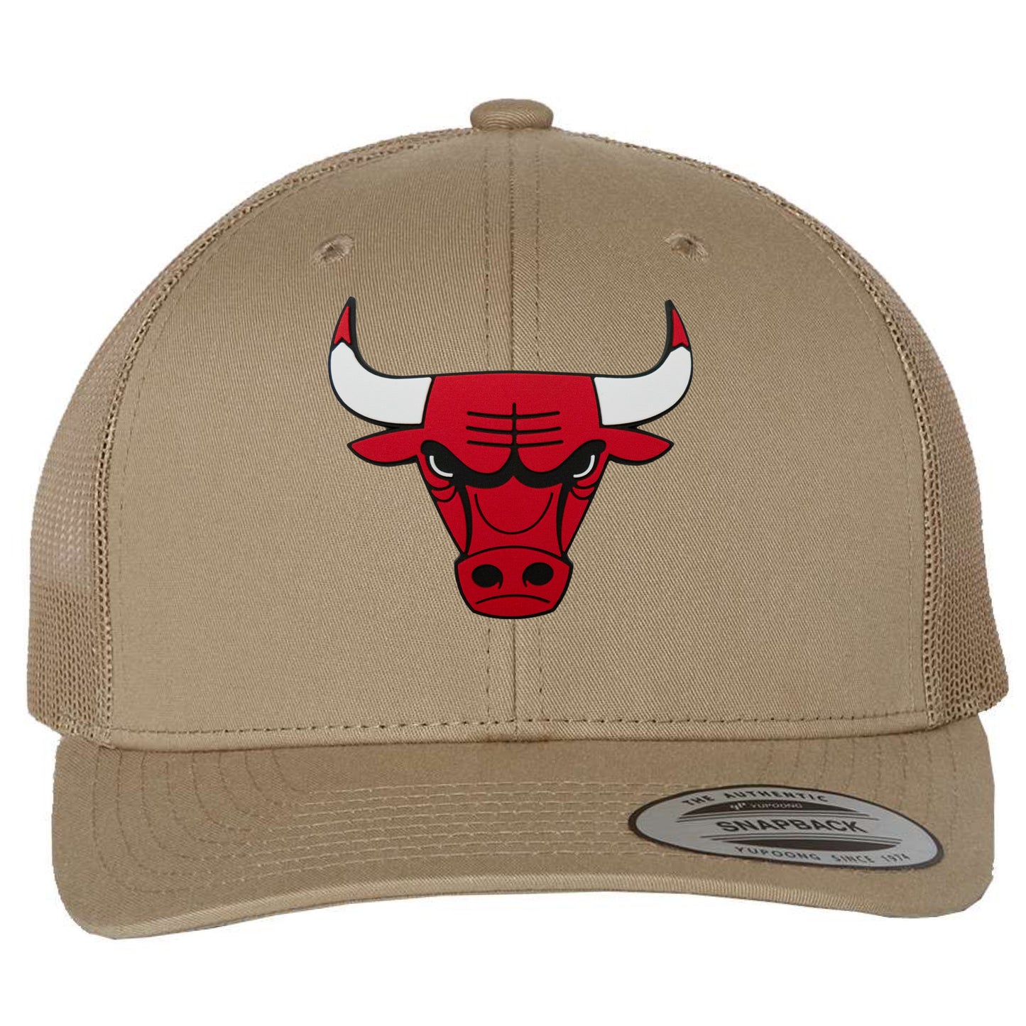 Chicago Bulls 3D YP Snapback Trucker Hat- Khaki - Ten Gallon Hat Co.