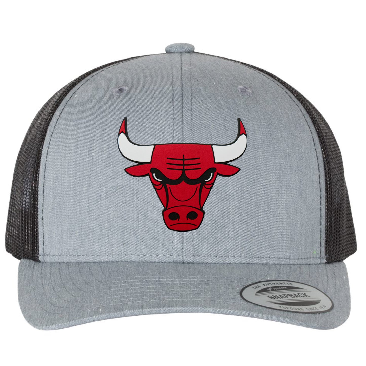 Chicago Bulls YP Snapback Trucker Hat- Heather Grey/ Black - Ten Gallon Hat Co.