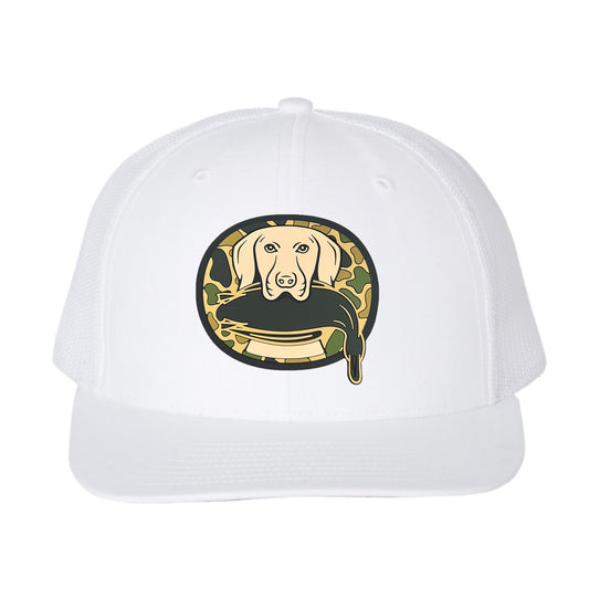 Just Retrievin' 3D YP Snapback Trucker Hat- White - Ten Gallon Hat Co.