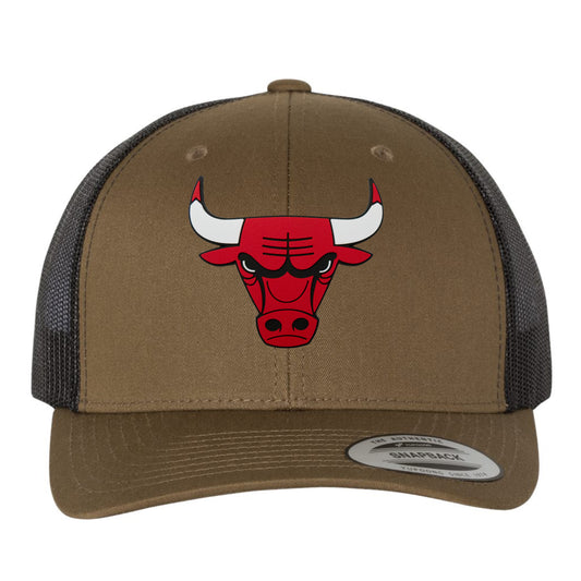 Chicago Bulls 3D YP Snapback Trucker Hat- Coyote Brown/ Black - Ten Gallon Hat Co.