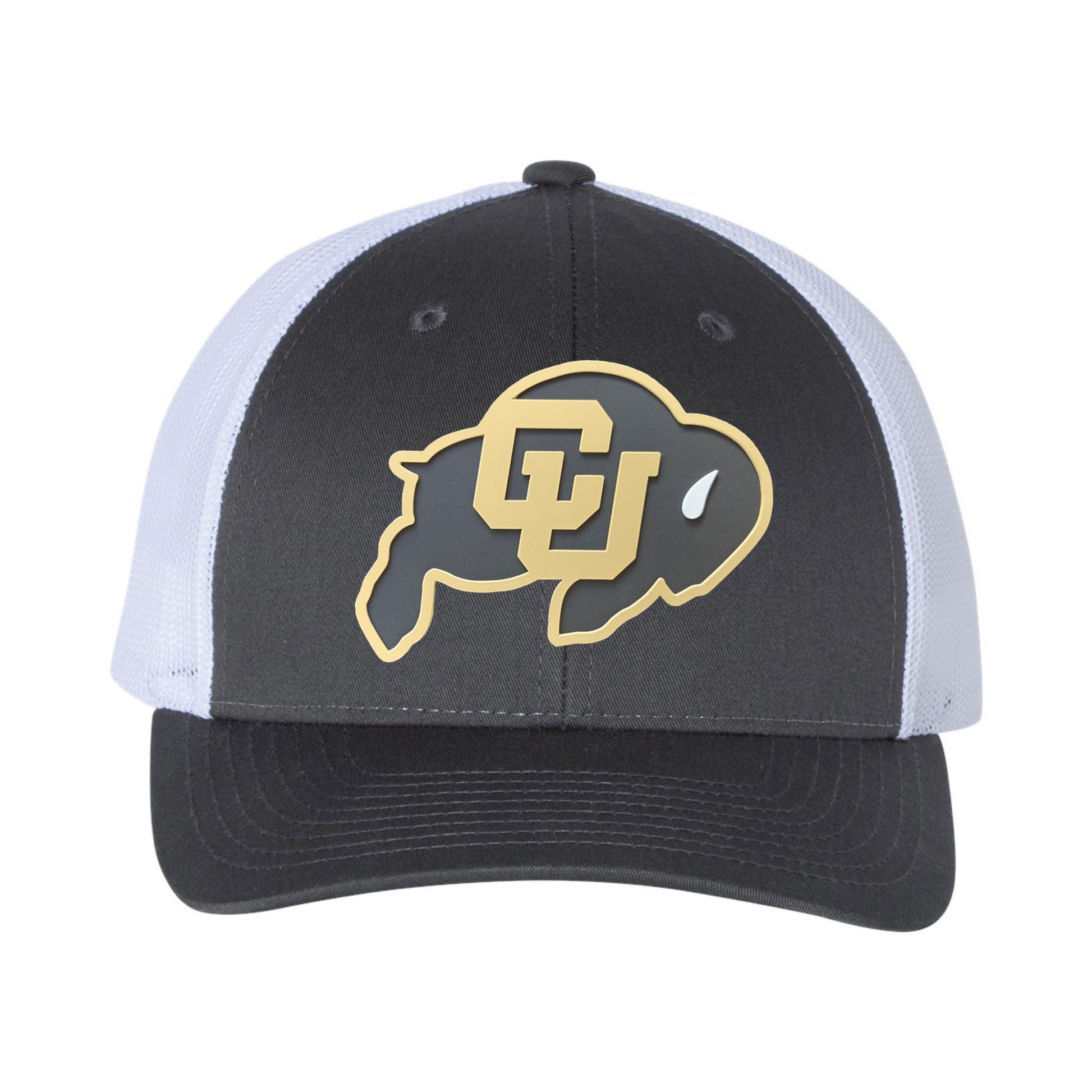 Colorado Buffaloes 3D Snapback Trucker Hat- Charcoal/ White - Ten Gallon Hat Co.