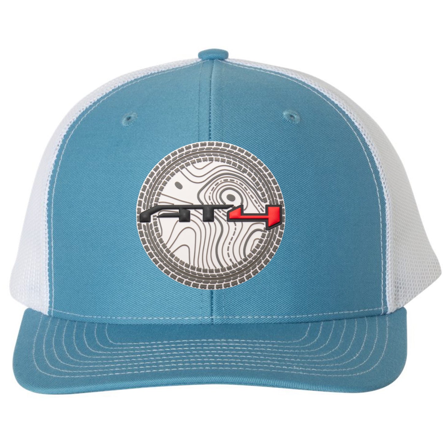 AT4 Snapback Trucker Hat- Columbia Blue/ White - Ten Gallon Hat Co.