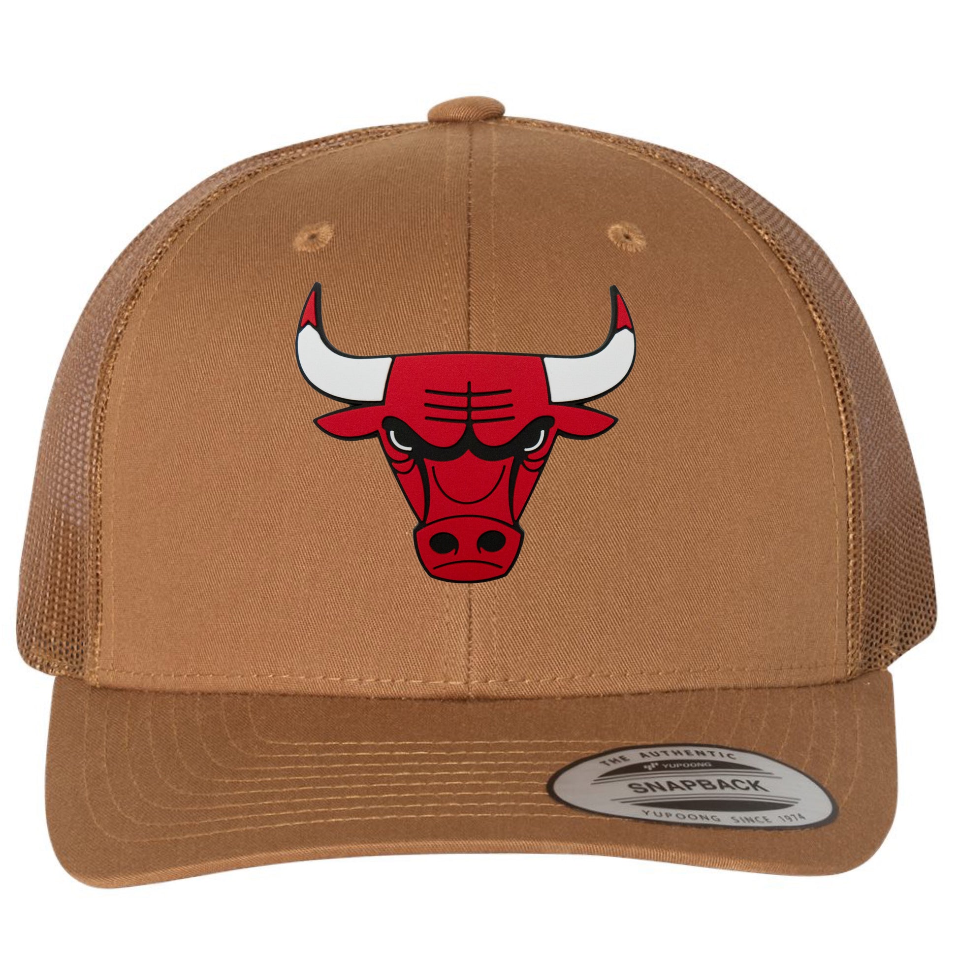 Chicago Bulls YP Snapback Trucker Hat- Caramel - Ten Gallon Hat Co.