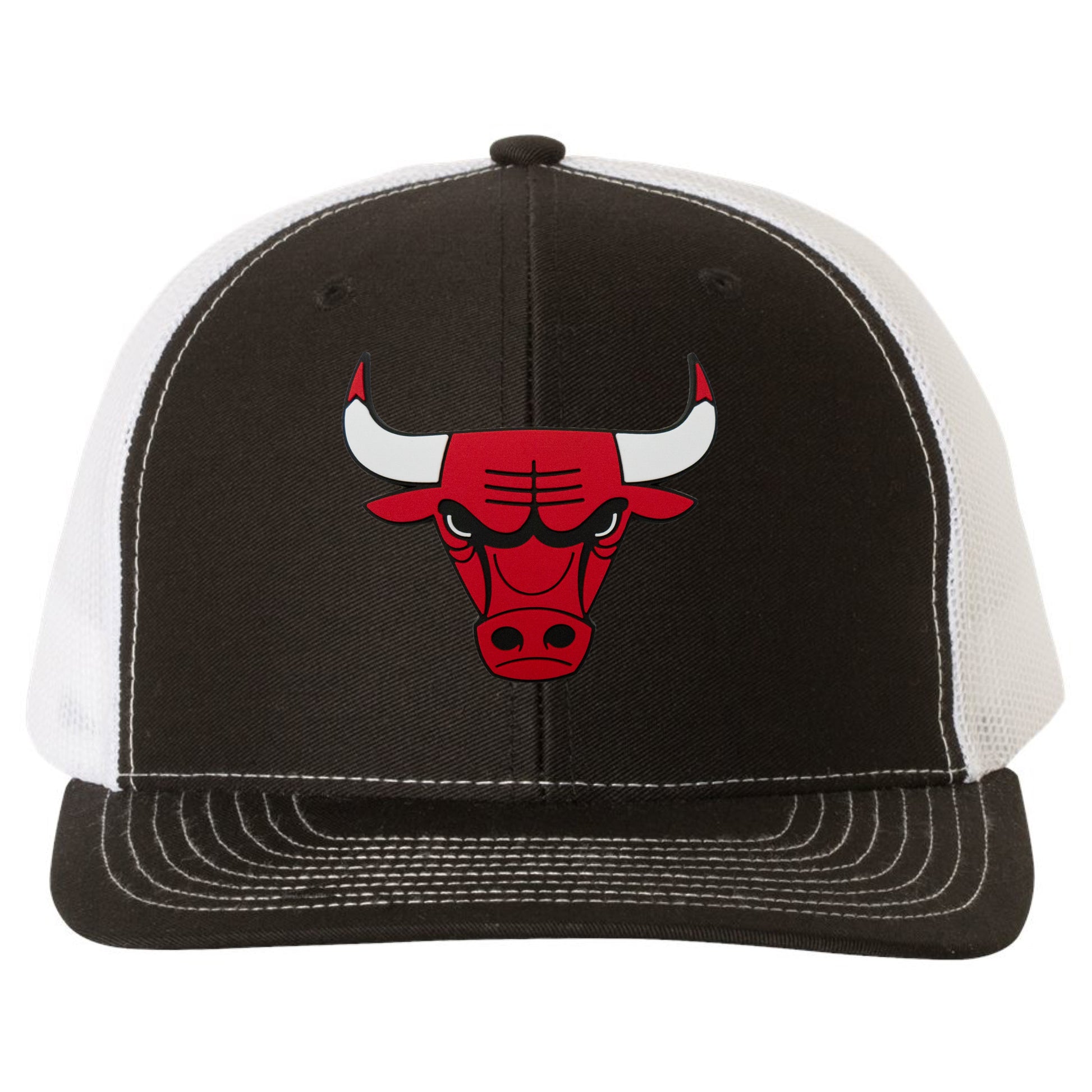 Chicago Bulls 3D PVC Patch Hat- Black/ White - Ten Gallon Hat Co.