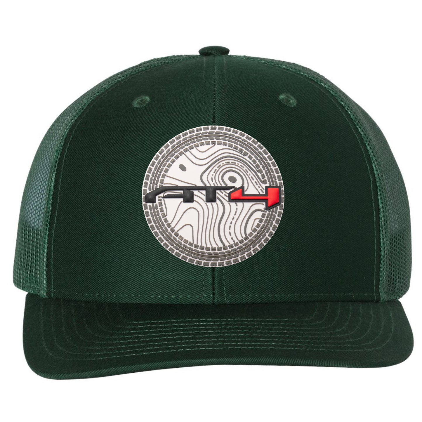 AT4 3D PVC Patch Snapback Trucker Hat- Dark Green - Ten Gallon Hat Co.