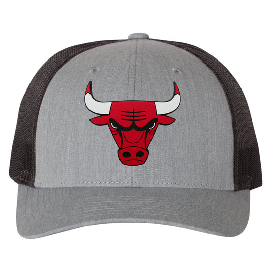 Chicago Bulls 3D Snapback Trucker Hat- Heather Grey/ Dark Charcoal - Ten Gallon Hat Co.