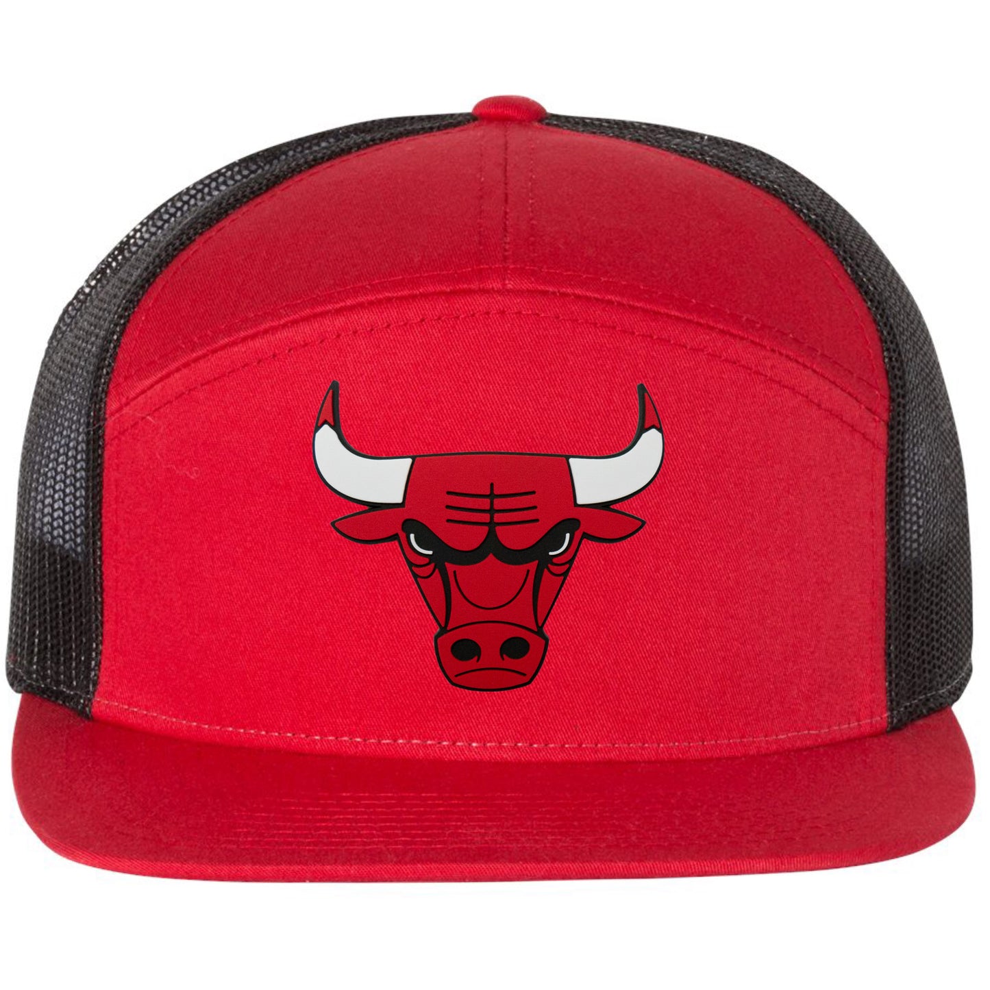 Chicago Bulls 3D Snapback Seven-Panel Trucker Hat- Red/ Black - Ten Gallon Hat Co.