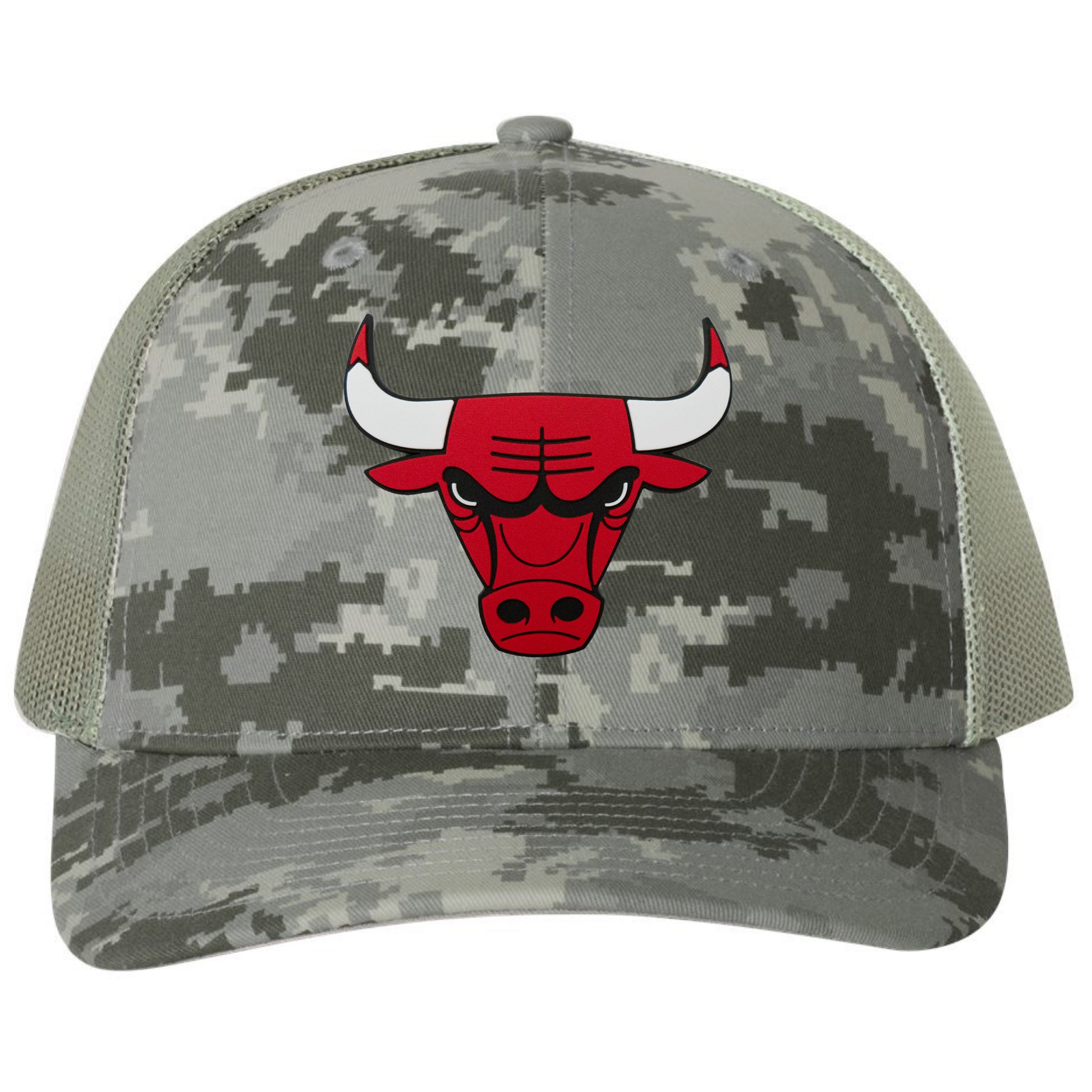 Chicago Bulls Patterned Snapback Trucker Hat- Military Digital Camo - Ten Gallon Hat Co.