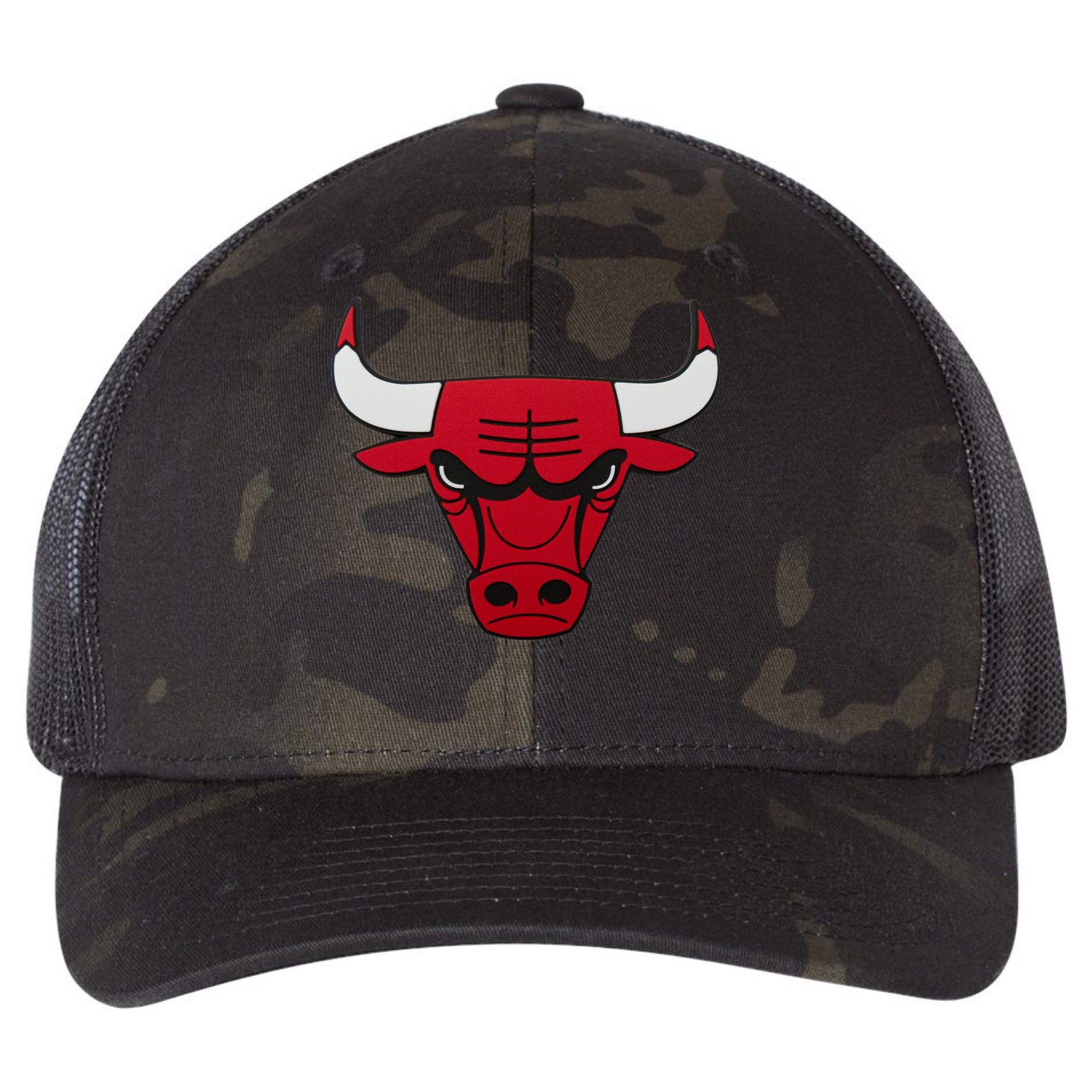 Chicago Bulls 3D YP Snapback Trucker Hat- Multicam Black/ Black - Ten Gallon Hat Co.