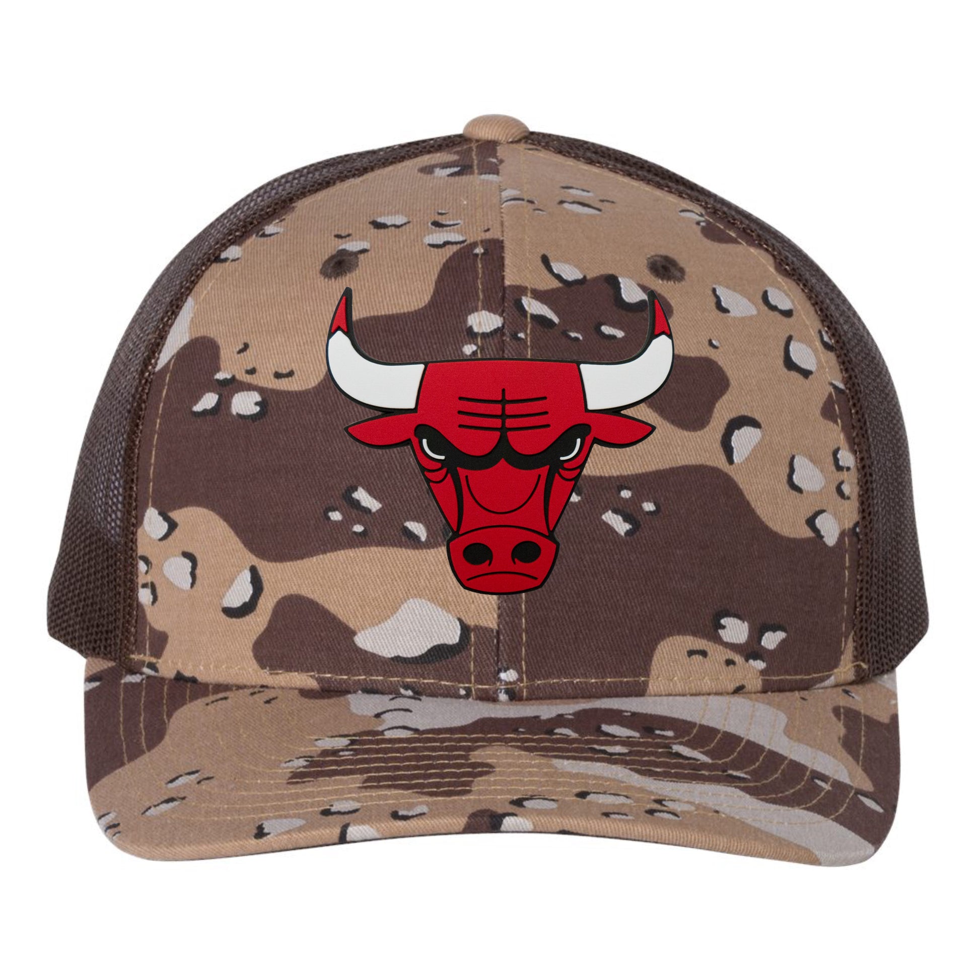 Chicago Bulls 3D Patterned Snapback Trucker Hat- Desert Camo