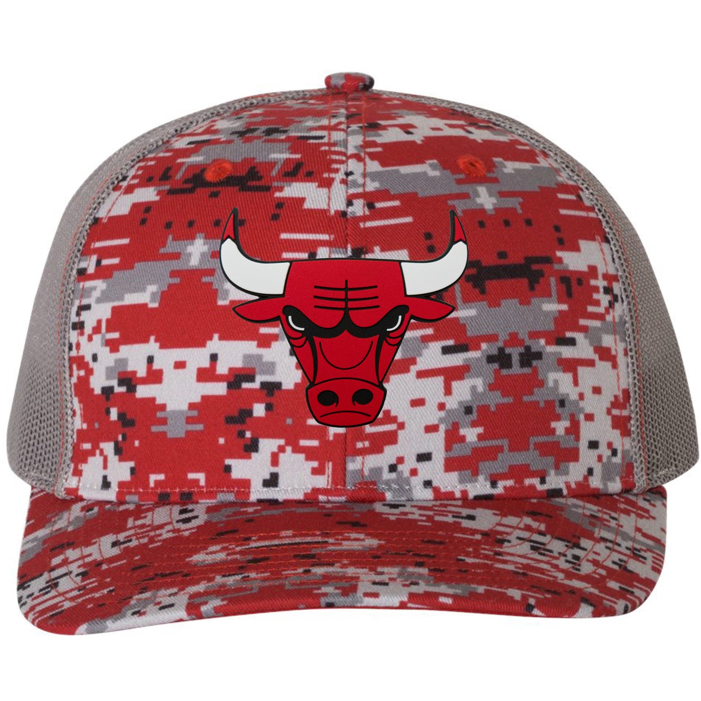 Chicago Bulls 3D Patterned Snapback Trucker Hat- Red Digital Camo - Ten Gallon Hat Co.