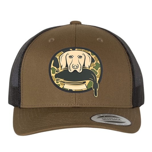 Just Retrievin' 3D YP Snapback Trucker Hat- Coyote Brown/ Black - Ten Gallon Hat Co.