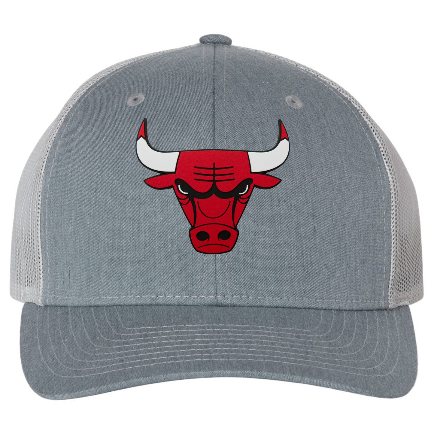 Chicago Bulls 3D PVC Patch Hat- Heather Grey/ Light Grey - Ten Gallon Hat Co.