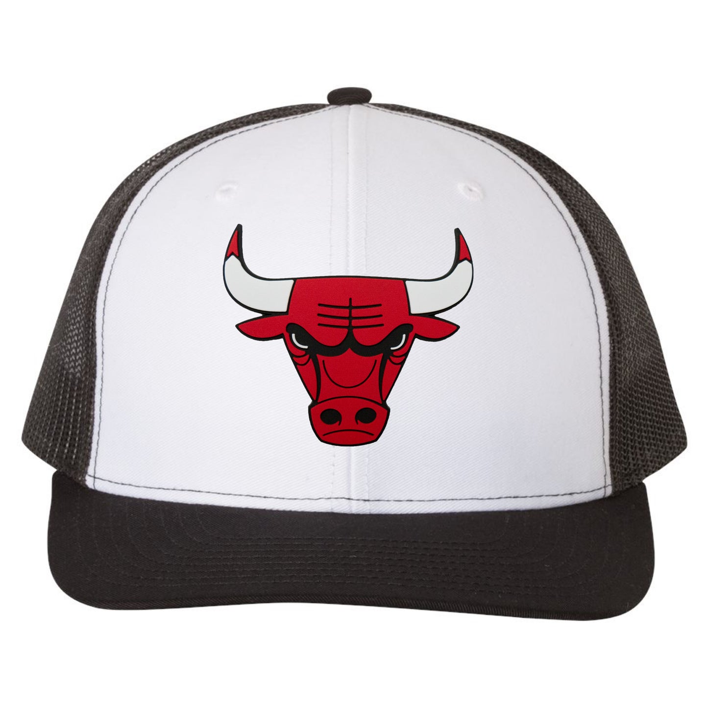 Chicago Bulls 3D Snapback Trucker Hat- White/ Black - Ten Gallon Hat Co.