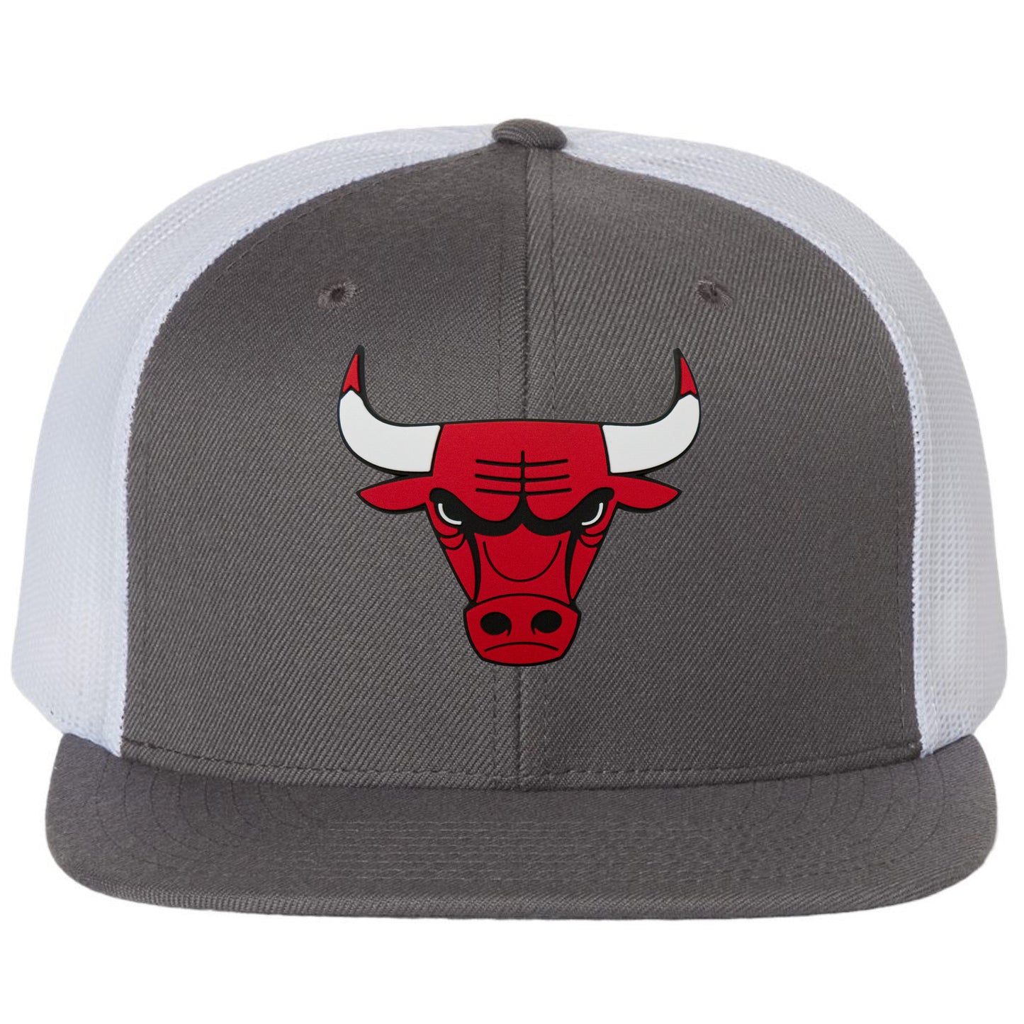 Chicago Bulls 3D PVC Patch Wool Blend Flat Bill Hat- Charcoal/ White - Ten Gallon Hat Co.