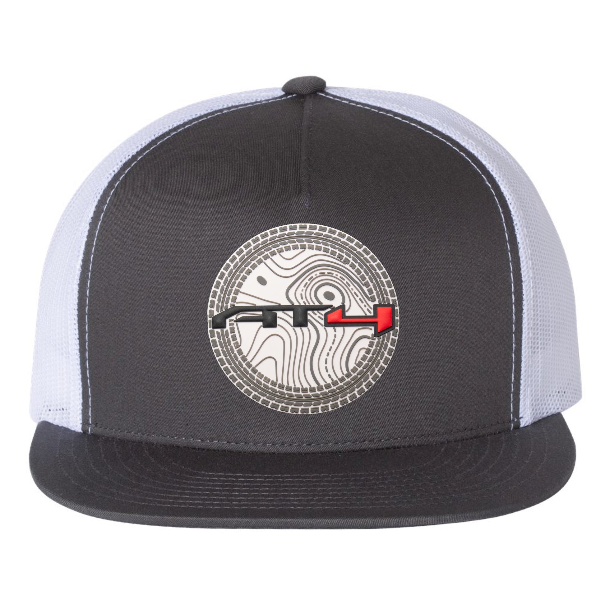 AT4 3D YP Snapback Flat Bill Trucker Hat- Charcoal/ White - Ten Gallon Hat Co.