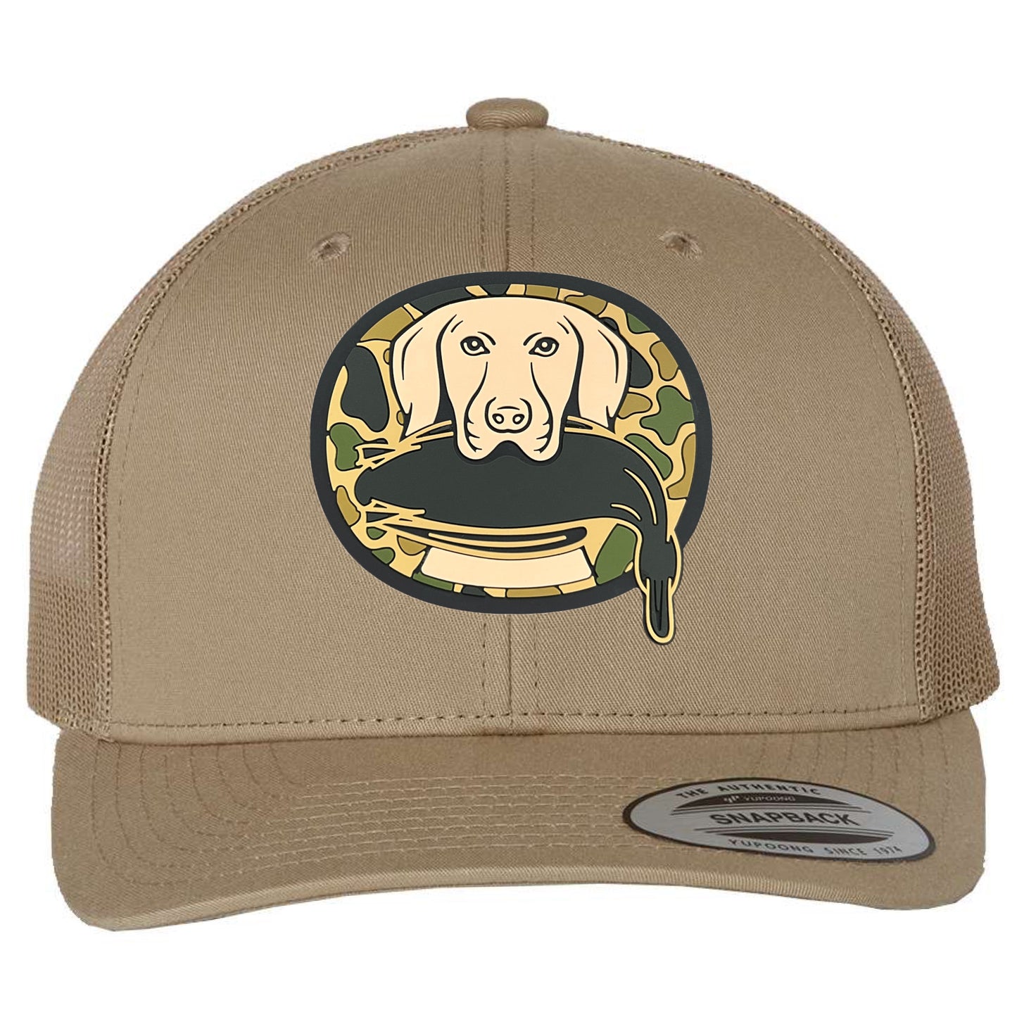 Just Retrievin' 3D YP Snapback Trucker Hat- Khaki - Ten Gallon Hat Co.